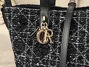 Kitlife Dior Medium Toujours Vertical Tote Bag Black Tweed with White Cannage Motif 23x25x11cm - 2