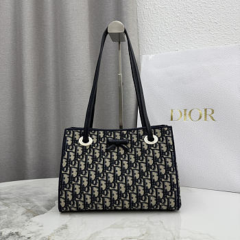 Kitlife Dior Small Shopping Bag Blue Dior Oblique Jacquard M1410 27x19x13.5cm
