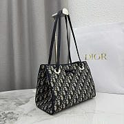 Kitlife Dior Small Shopping Bag Blue Dior Oblique Jacquard M1410 27x19x13.5cm - 4