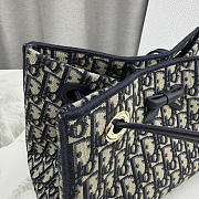 Kitlife Dior Small Shopping Bag Blue Dior Oblique Jacquard M1410 27x19x13.5cm - 3