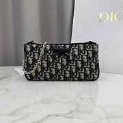 Kitlife Dior Oblique Bow Pouch with Chain Blue Oblique Jacquard 22x11.5x4.5cm - 1