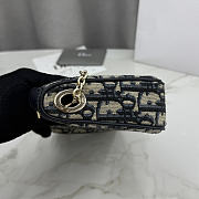 Kitlife Dior Oblique Bow Pouch with Chain Blue Oblique Jacquard 22x11.5x4.5cm - 5