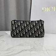 Kitlife Dior Oblique Bow Pouch with Chain Blue Oblique Jacquard 22x11.5x4.5cm - 3