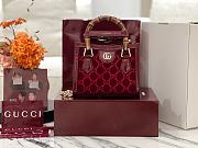 Kitlife Gucci Diana Crystals Small Tote Bag Rosso Ancora Red Velvet 707449 20×16×10cm - 1