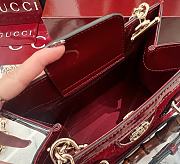 Kitlife Gucci Diana Crystals Small Tote Bag Rosso Ancora Red Velvet 707449 20×16×10cm - 2