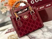 Kitlife Gucci Diana Crystals Small Tote Bag Rosso Ancora Red Velvet 707449 20×16×10cm - 5