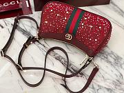 Kitlife Gucci Ophidia Crystals Small Shoulder Bag Rosso Ancora Red 841341 26x15×6.5cm - 2