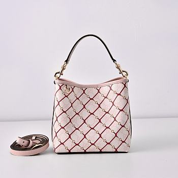 Kitlife Gucci GG Emblem Small Bucket Bag Pink & Rosso Ancora Red 815118 19×18×11cm 
