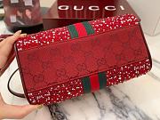 Kitlife Gucci Ophidia Crystals Small Boston Bag Rosso Ancora Red 841294 21x13x11cm - 5