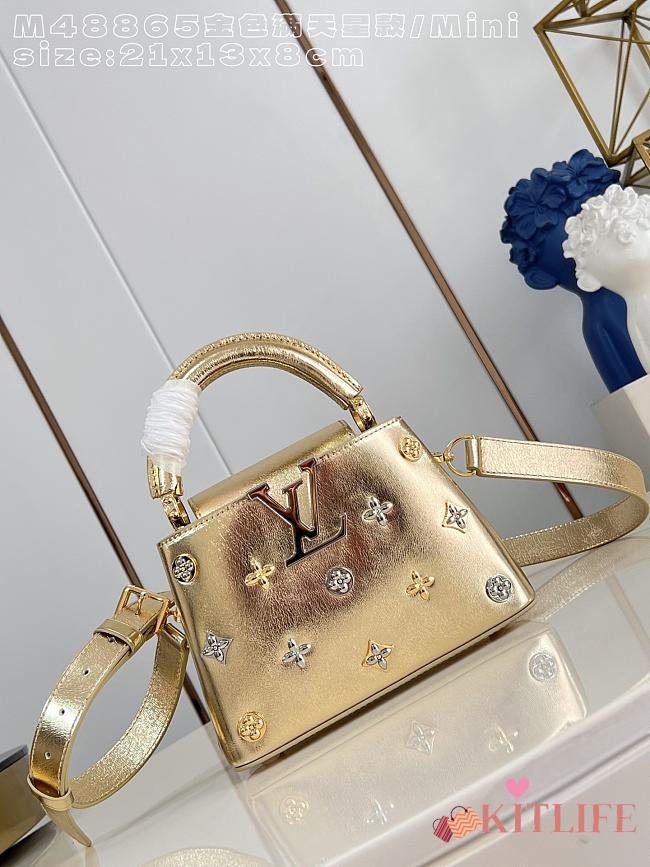 Kitlife Louis Vuitton Capucines Mini Bag Gold Starry Sky M48865 21x13x8cm  - 1