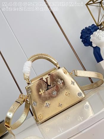 Kitlife Louis Vuitton Capucines Mini Bag Gold Starry Sky M48865 21x13x8cm 