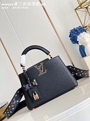 Kitlife Louis Vuitton x TM Capucines BB Bag Black with Tricolor Charm M48865 27x9x17cm - 1