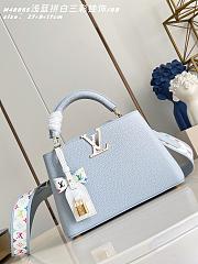 Kitlife Louis Vuitton x TM Capucines BB Bag Light Blue and White Tricolor Charm M48865 27x9x17cm  - 1
