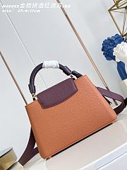 Kitlife Louis Vuitton Capucines BB Bag Gold Brown with Burgundy Tassel M48865 27x9x17cm - 5