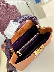 Kitlife Louis Vuitton Capucines BB Bag Gold Brown with Burgundy Tassel M48865 27x9x17cm - 4
