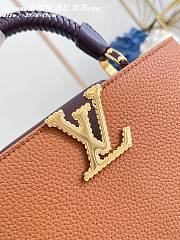Kitlife Louis Vuitton Capucines BB Bag Gold Brown with Burgundy Tassel M48865 27x9x17cm - 3