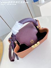 Kitlife Louis Vuitton Capucines BB Bag Gold Brown with Burgundy Tassel M48865 27x9x17cm - 2