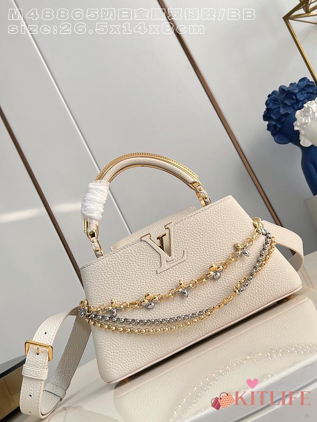 Kitlife Louis Vuitton Capucines East West BB Bag White M48865 26.5x14x8cm  - 1