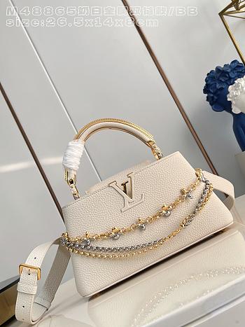 Kitlife Louis Vuitton Capucines East West BB Bag White M48865 26.5x14x8cm 