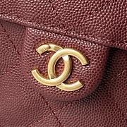 Kitlife Chanel 25C Drawstring Bucket Hobo Bag Burgundy Grained Leather 20x22x12.5cm  - 6