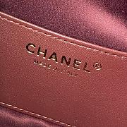 Kitlife Chanel 25C Drawstring Bucket Hobo Bag Burgundy Grained Leather 20x22x12.5cm  - 5