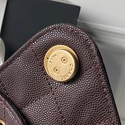 Kitlife Chanel 25C Drawstring Bucket Hobo Bag Dark Brown Grained Leather 20x22x12.5cm  - 5