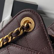 Kitlife Chanel 25C Drawstring Bucket Hobo Bag Dark Brown Grained Leather 20x22x12.5cm  - 2