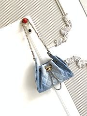 Kitlife Chanel 25C Drawstring Bucket Hobo Bag Blue Denim 20x22x12.5cm  - 1