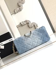 Kitlife Chanel 25C Drawstring Bucket Hobo Bag Blue Denim 20x22x12.5cm  - 5