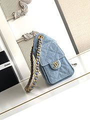 Kitlife Chanel 25C Drawstring Bucket Hobo Bag Blue Denim 20x22x12.5cm  - 4