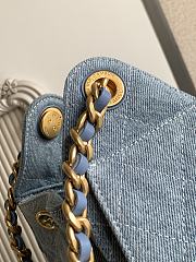 Kitlife Chanel 25C Drawstring Bucket Hobo Bag Blue Denim 20x22x12.5cm  - 2