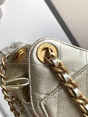 Kitlife Chanel 25C Drawstring Bucket Hobo Bag Light Gold Leather 20x22x12.5cm  - 4