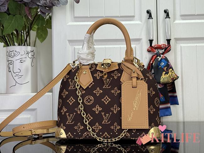 Kitlife Louis Vuitton Alma Trunk BB Bag Brown Monogram Origine Ebène M28105 19x11x22cm - 1