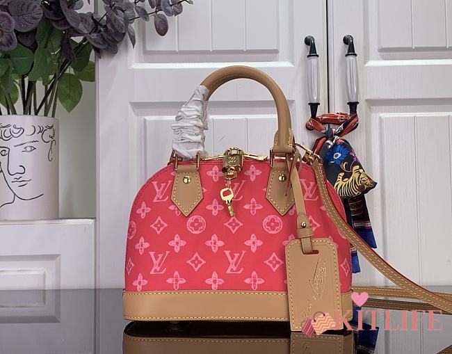Kitlife Louis Vuitton Alma BB Bag Monogram Origine Rose Ruban M28272 23.5x17.5x11.5cm - 1