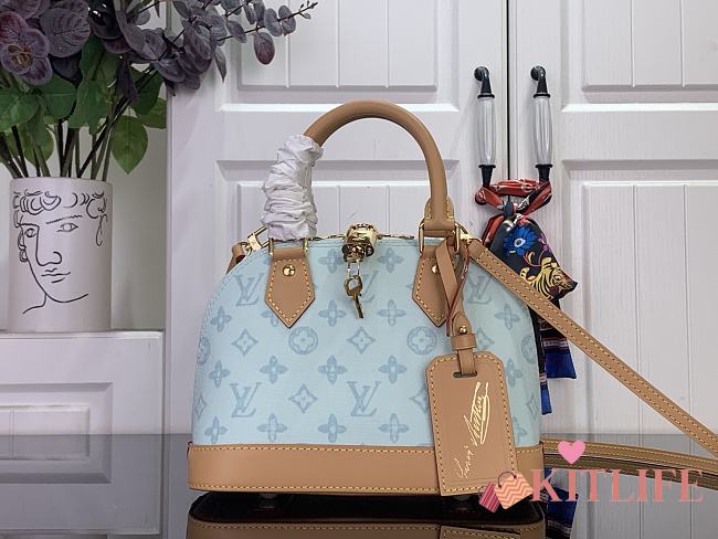 Kitlife Louis Vuitton Alma BB Bag Monogram Origine Bleu Courrier M27526 23.5x17.5x11.5cm  - 1
