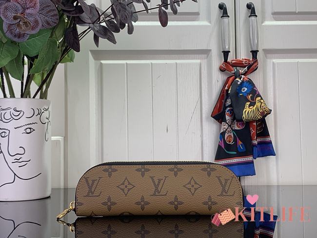 Kitlife Louis Vuitton Charlotte Pencil Pouch Brown Monogram Reverse 7x2x20cm  - 1