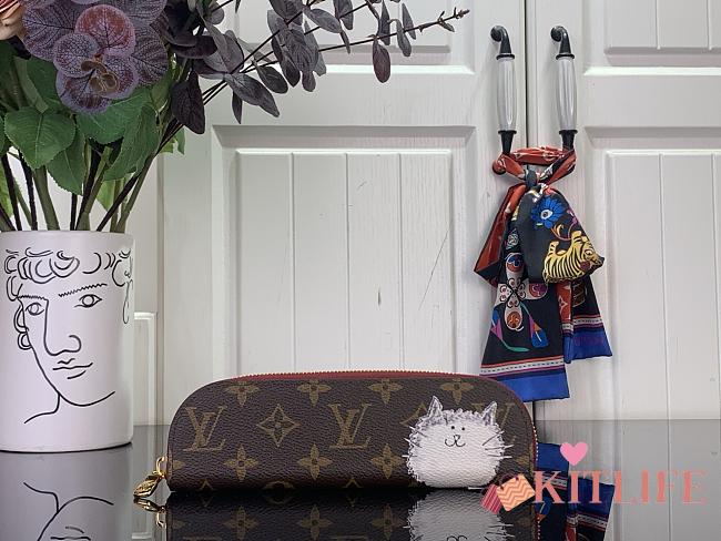 Kitlife Louis Vuitton Charlotte Pencil Pouch Brown Cat GI1396 7x2x20cm  - 1