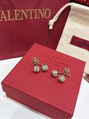 Kitlife Valentino New Gold Full-Diamond Cherry Bow Earrings  - 4
