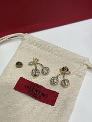 Kitlife Valentino New Gold Full-Diamond Cherry Bow Earrings  - 5
