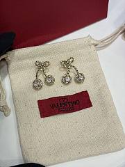Kitlife Valentino New Gold Full-Diamond Cherry Bow Earrings  - 6