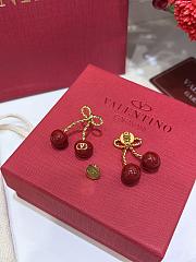Kitlife Valentino Red Cherry and Gold Bow Earrings - 1