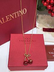Kitlife Valentino Red Cherry and Gold Bow Necklace - 1