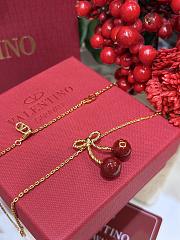 Kitlife Valentino Red Cherry and Gold Bow Necklace - 2
