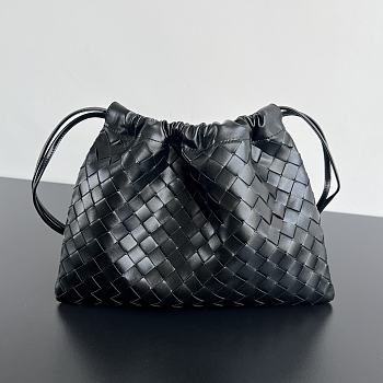 Kitlife Bottega Veneta Medium Dustbag In Intrecciato Black Calf Leather 796728 32x23x1cm