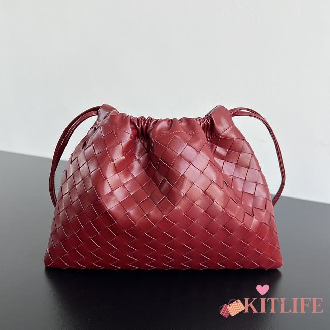 Kitlife Bottega Veneta Medium Dustbag In Intrecciato Red Calf Leather 796728 32x23x1cm - 1