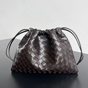 Kitlife Bottega Veneta Medium Dustbag In Intrecciato Dark Brown Calf Leather 796728 32x23x1cm 