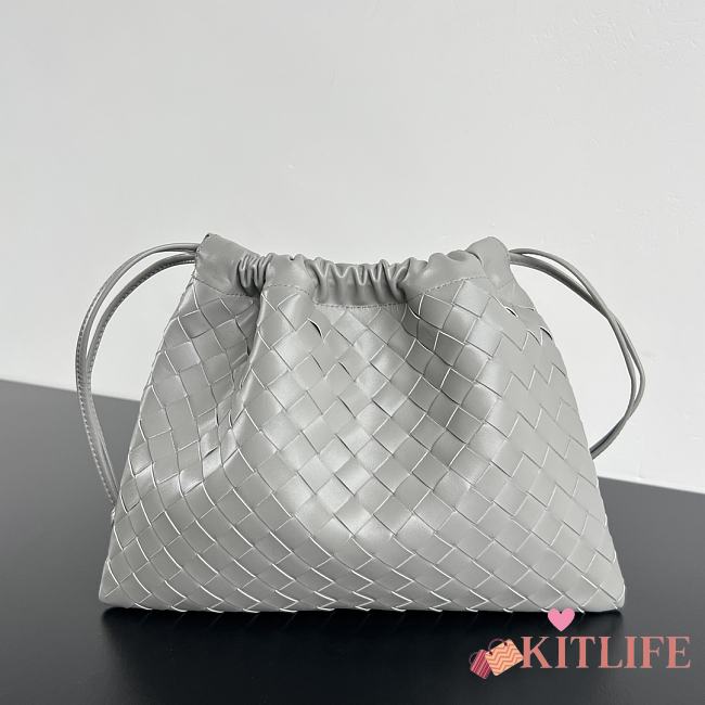 Kitlife Bottega Veneta Medium Dustbag In Intrecciato Grey Calf Leather 796728 32x23x1cm  - 1