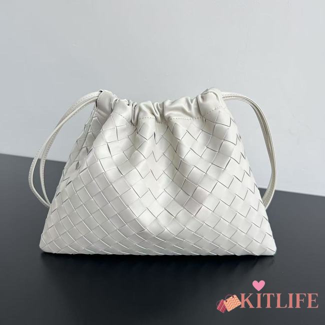 Kitlife Bottega Veneta Medium Dustbag In Intrecciato White Calf Leather 796728 32x23x1cm  - 1