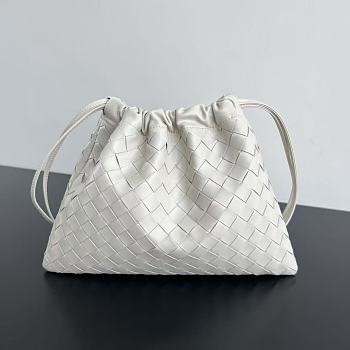 Kitlife Bottega Veneta Medium Dustbag In Intrecciato White Calf Leather 796728 32x23x1cm 