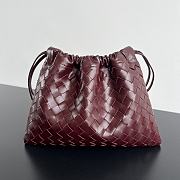 Kitlife Bottega Veneta Medium Dustbag In Intrecciato Burgundy Calf Leather 796728 32x23x1cm  - 1